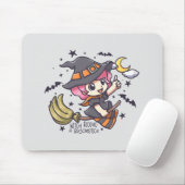 Niedliche Hexe auf einem Broomstick Mousepad (Mit Mouse)