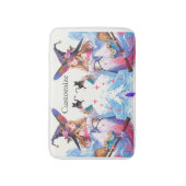 Niedliche Hexe, die die schwarze Katze hält, Thund Badematte (Vorderseite Vertikal)