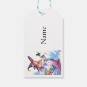 Niedliche Hexe, die die schwarze Katze hält, Thund Geschenkanhänger (Rückseite)