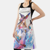 Niedliche Hexe, die die schwarze Katze hält, Thund Schürze (InSitu)