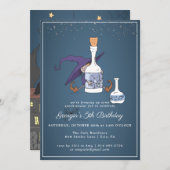 Niedliche Hexe | Einladung zur Geburtstagspartei H (Vorne/Hinten)