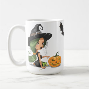 Niedliche Hexe Halloween Kaffeetasse