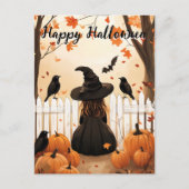 Niedliche Hexe Halloween Postkarte (Vorderseite)