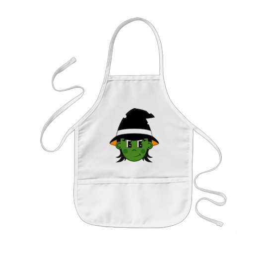 Niedliche Hexe-Halloween-Schürze Kinderschürze (Vorne)
