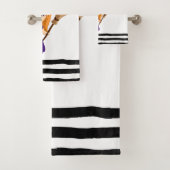 Niedliche Hexe im Lila HutHalloween Badhandtuch Set (Insitu)