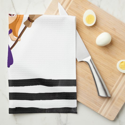 Niedliche Hexe im Lila HutHalloween Geschirrtuch (Viertel Falte)