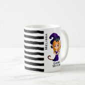 Niedliche Hexe im Lila HutHalloween Kaffeetasse (VorderseiteRechts)