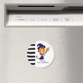 Niedliche Hexe im Lila HutHalloween Magnet (In Situ (Geschirrspüler))