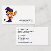 Niedliche Hexe im Lila HutHalloween Visitenkarte (Vorne/Hinten)