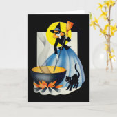 Niedliche Hexe Karte (Gelbe Blume)