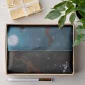 Niedliche Hexe-Katze gibt Illustration in die Seidenpapier (Geschenk)