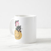 Niedliche Hexe mit einem Kürbis Kaffeetasse (Vorderseite Links)