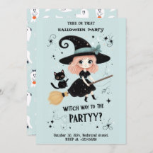 Niedliche Hexe mit Halloween Pun Party
