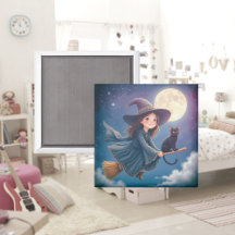 Niedliche Hexe mit Katzenmagnet