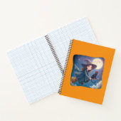 Niedliche Hexe mit Katzenspiralpapier Notizblock (Innenseite)