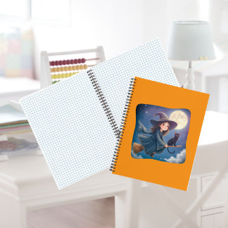 Niedliche Hexe mit Katzenspiralpapier Notizblock