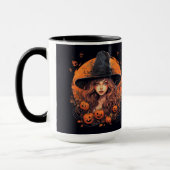 Niedliche Hexe mit Name Halloween Tasse (Links)