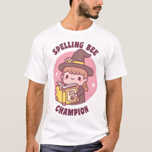 Niedliche Hexe mit Zauberbuch, Rechtschreibmeister T-Shirt