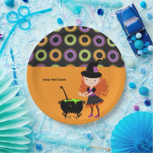 Niedliche Hexe Pappteller (Party)