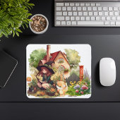 Niedliche Hexe und Foxmousepad Mousepad