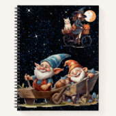 Niedliche Hexe und glückliche Gnomes Spiral Notebo Notizblock (Vorderseite)