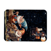 Niedliche Hexe und Happy Gnomes Flexible Foto Magn Magnet (Horizontal)
