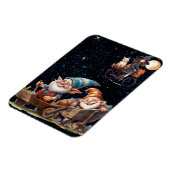 Niedliche Hexe und Happy Gnomes Flexible Foto Magn Magnet (Linke Seite)