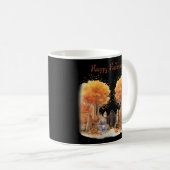 Niedliche Hexe und Katze Außentor Halloween Kaffeetasse (VorderseiteRechts)