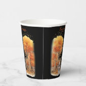 Niedliche Hexe und Katze Außentor Halloween Pappbecher (Rechts)