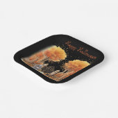 Niedliche Hexe und Katze Außentor Halloween Pappteller (Gewinkelt)