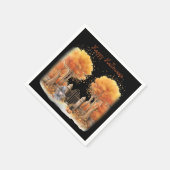 Niedliche Hexe und Katze Außentor Halloween Serviette (Ecke)