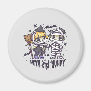 Niedliche Hexe und Mummy Magnet