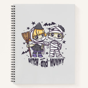 Niedliche Hexe und Mummy Notizblock