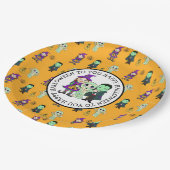 Niedliche Hexe, Vampire und Mummy-Halloween-Party Pappteller (Schrägansicht)