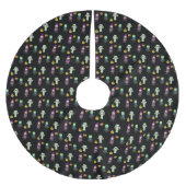 Niedliche Hexe, Vampire und Mummy-Halloween-Party Polyester Weihnachtsbaumdecke (Vorderseite)