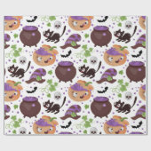 Niedliche Hexen Brew Halloween Muster Geschenkpapier (Flach)