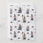 Niedliche Hexen Kindergeburtstag Halloween Einladu Einladung (Rückseite)