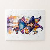 Niedliche Hexen und Schmetterlinge Puzzle (Horizontal)