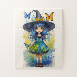 Niedliche Hexen und Schmetterlinge Puzzle