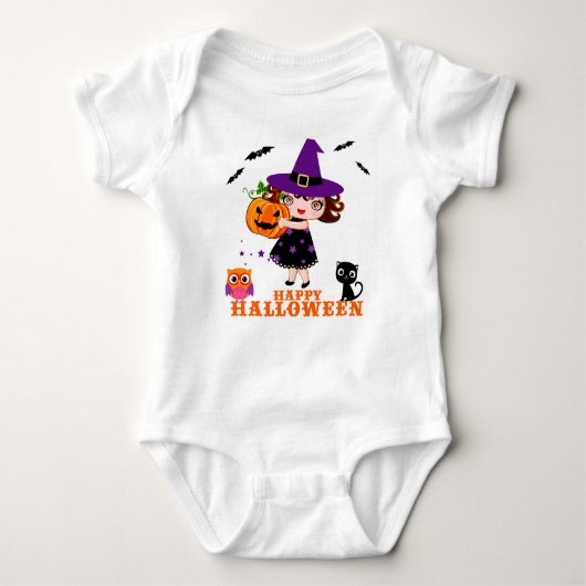niedliche Hexenhalloween Baby Girl Bodysuits & One (Vorderseite)