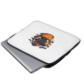 Niedliche Hexenkatze auf Kürbis - Halloween Art Ov Laptopschutzhülle (Vorne Knopf)