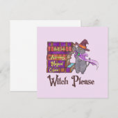 Niedliche Hexenkatze mit Büchern - "Hexe bitte" (Vorne/Hinten)
