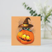Niedliche Hexenkatze und KürbisHalloween-Freunde (Stehend Vorderseite)