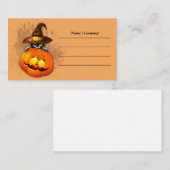 Niedliche Hexenkatze und KürbisHalloween-Freunde Visitenkarte (Vorne/Hinten)