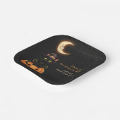 Niedliche Hexenkatze und Pumpkin Geburtstag Pappteller (Gewinkelt)