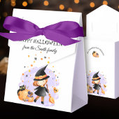 Niedliche Hexenkessel Halloween Gefallen Box Lila Geschenkschachtel