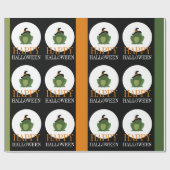 Niedliche Hexenkröte, glückliches Halloween-Wrappi Geschenkpapier (Flach)