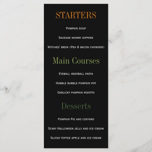 Niedliche Hexenktoad, Halloween Menükarte (Rückseite)