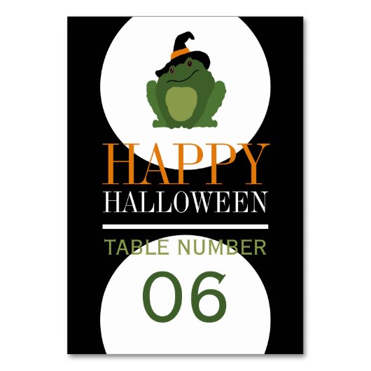 Niedliche Hexenktoad, Halloween Tischnummer (Vorderseite)
