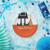 Niedliche Hexenleder glücklich Halloween Personali Pappteller (Party)